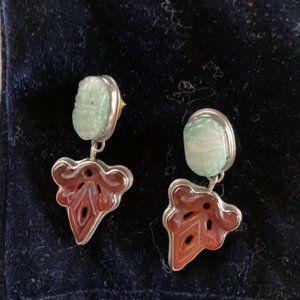 Jade and Cornelian Earrings